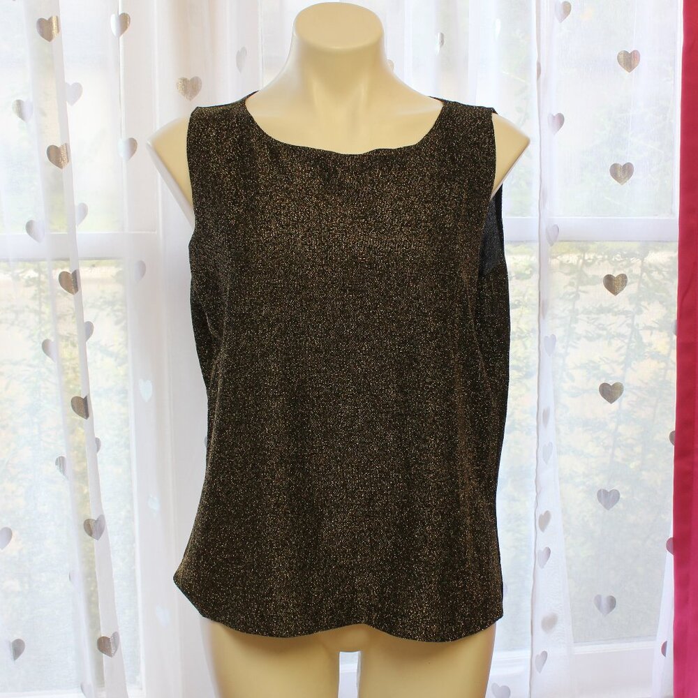 #571A Chico's Black / Gold Dress Tank Top Size 3 (16)